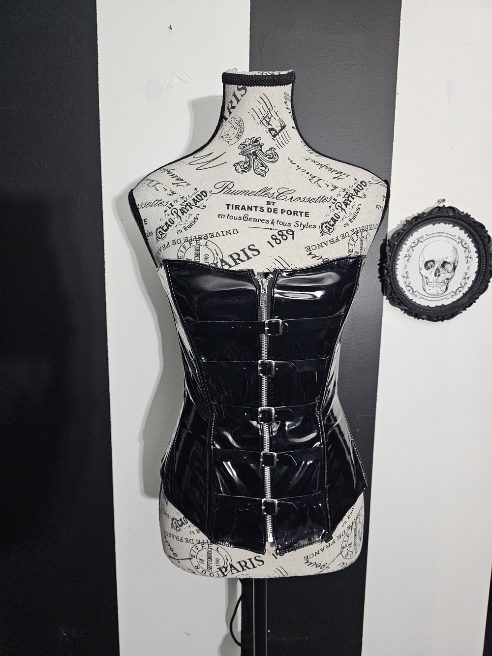 Allure Pvc Buckle-Front Waist Corset Top